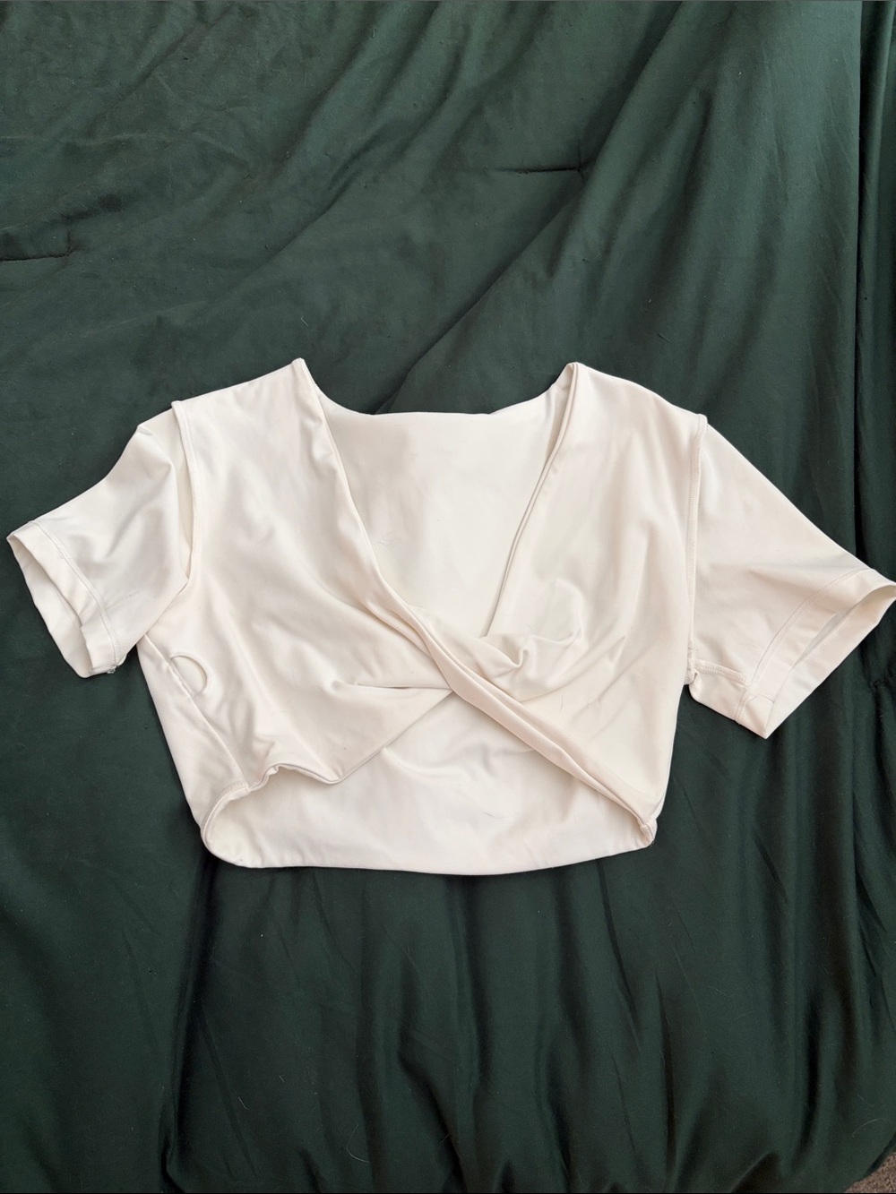 Amazon Women's Cream Twist-Front workout top
